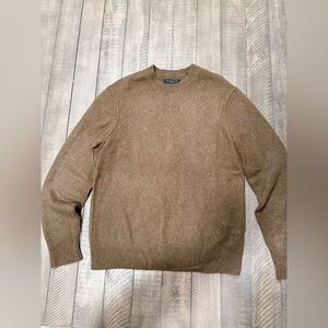 AllSaints Brown Wool Blend Fuzzy Knit Crew Sweater Men’s Medium